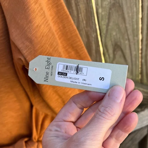 👗Elegant Nine Eight Orange Long-Sleeve Dress - Picture 8 of 12